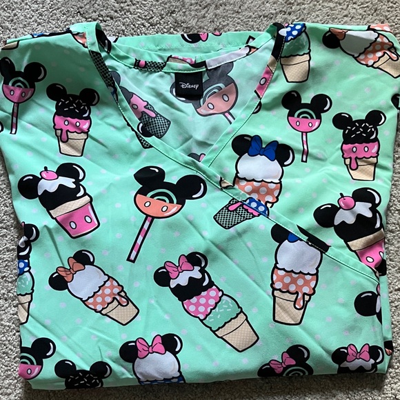 Disney Mickey Ears Icecream Scrub Top XXL - Picture 1 of 6